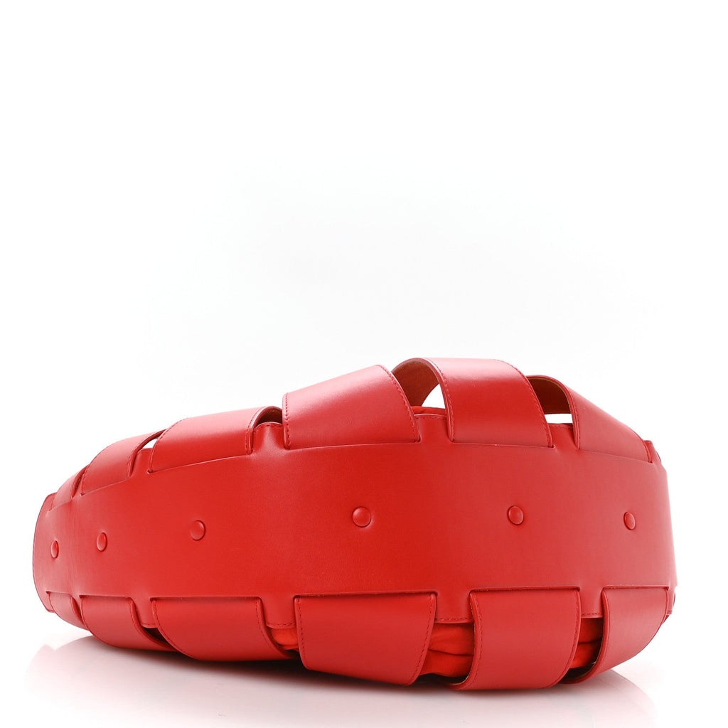 French Calfskin Shell Bag Chili Tomato