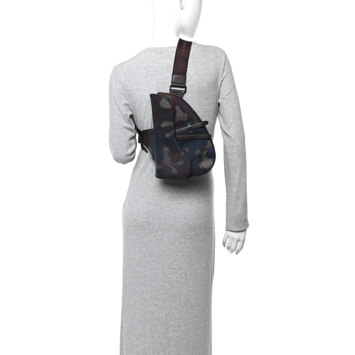 X PETER DOIG Denim Camouflage Saddle Bag Brown