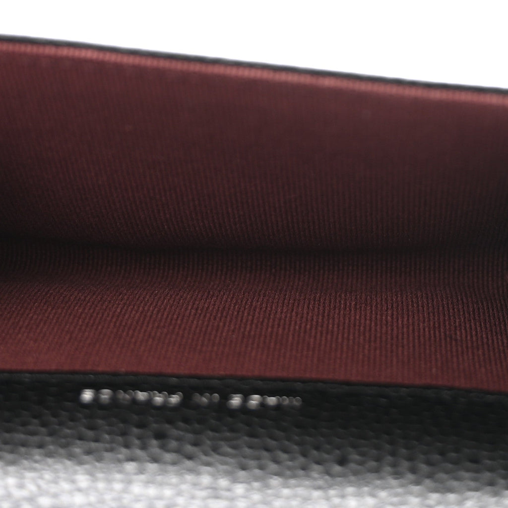 Caviar Quilted Flap  Holder Wallet Black