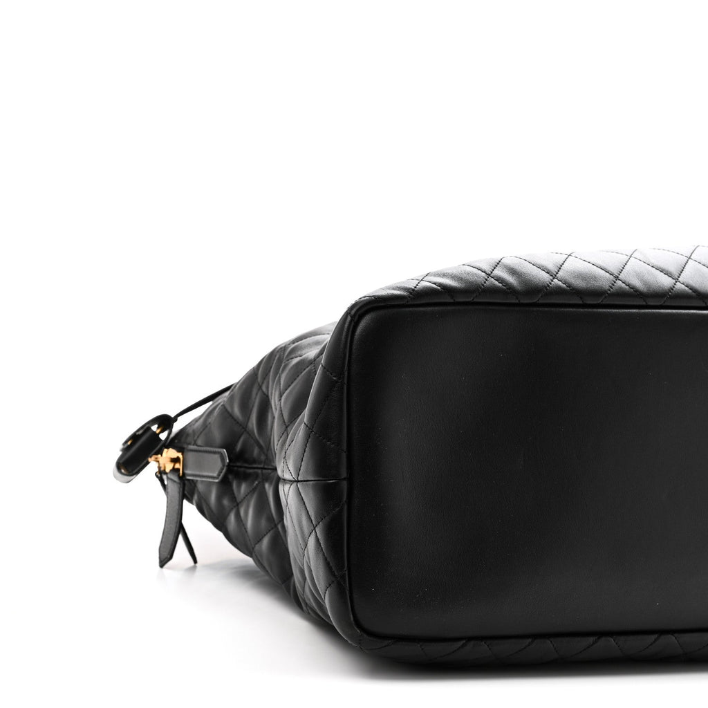 Calfskin Quilted ES Giant Travel Bag Black