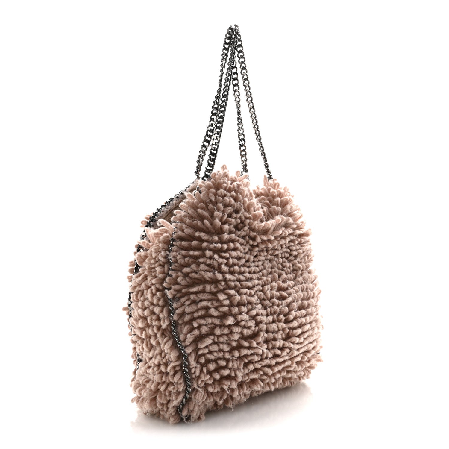Wool Fur Small Falabella Tote Pink