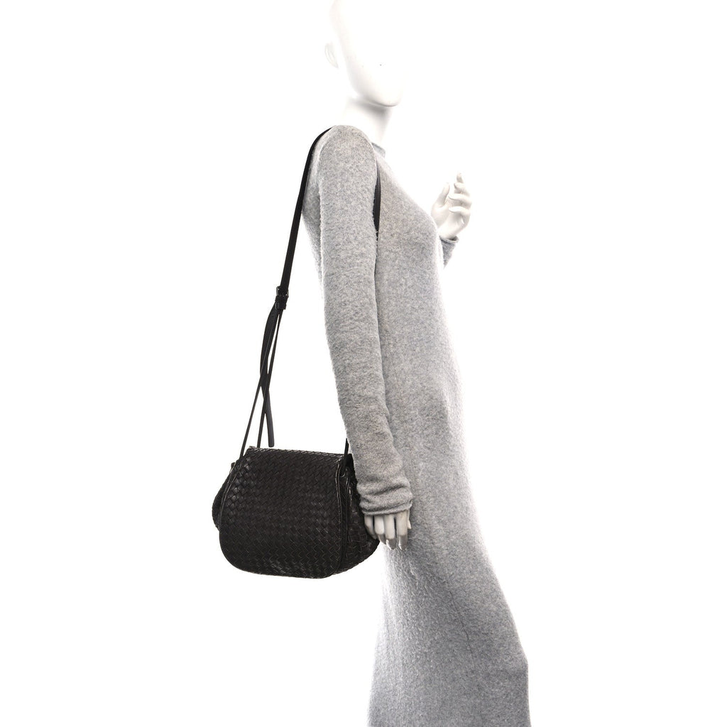 Nappa Intrecciato Messenger Bag Ebano