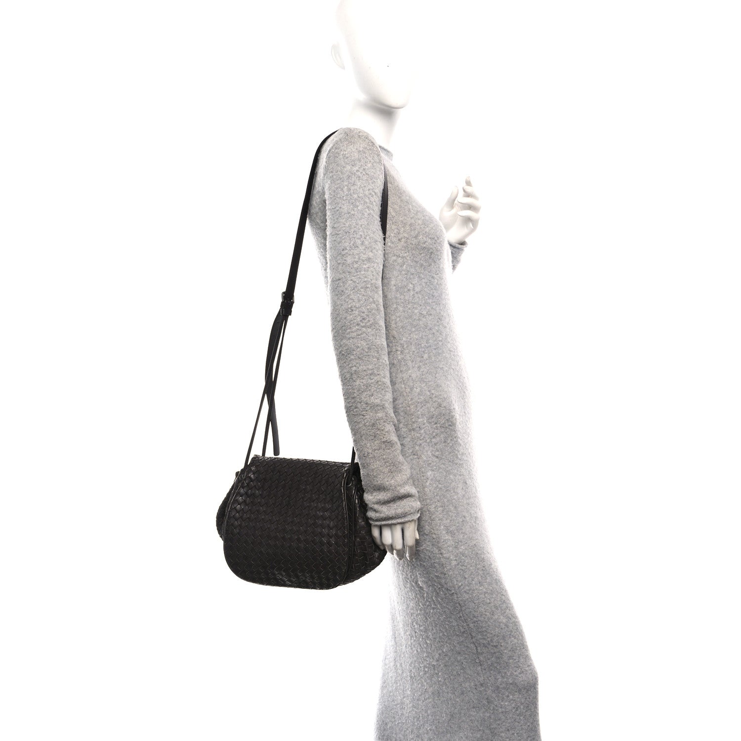 Nappa Intrecciato Messenger Bag Ebano