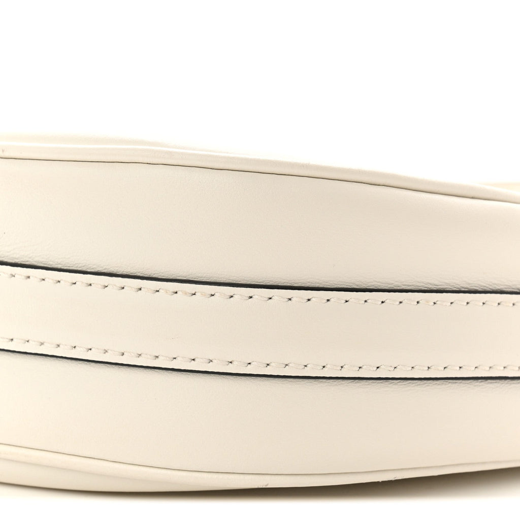 Soft Calfskin Small Arque Shoulder Bag White