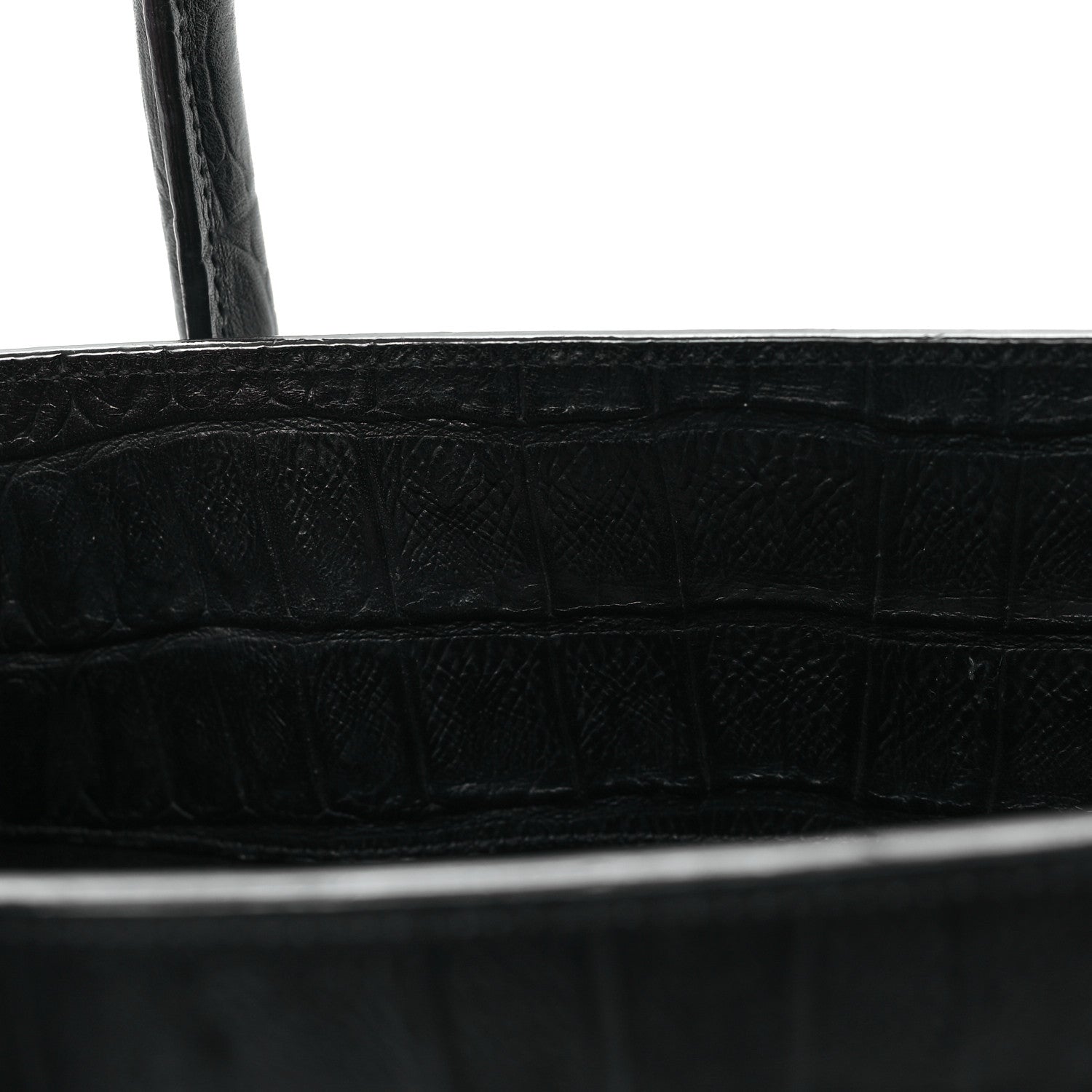 Calfskin Crocodile Embossed Large Sac De Jour Carryall Black