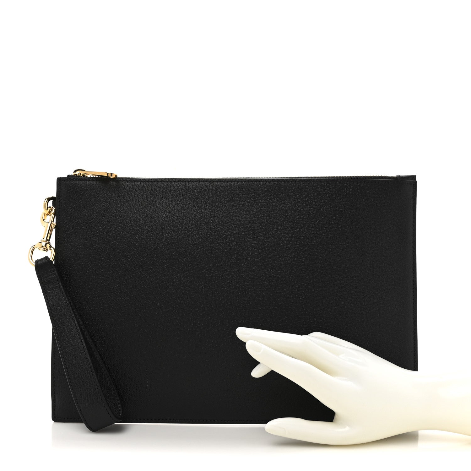 Calfskin Horsebit 1955 Wristlet Pouch Black