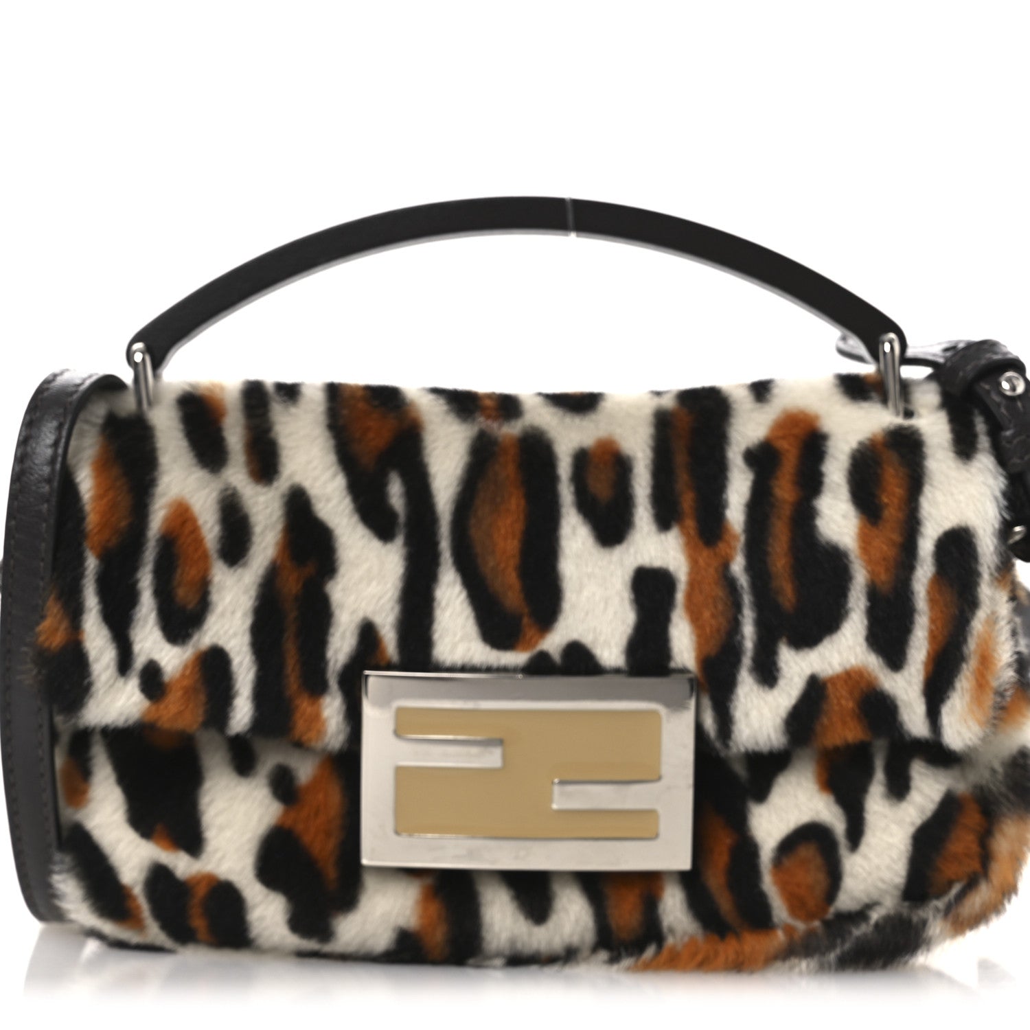 Calf Hair Leopard Print Phone Baguette Moro
