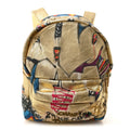 Graffiti Printed Canvas Street Spirit Backpack Multicolor