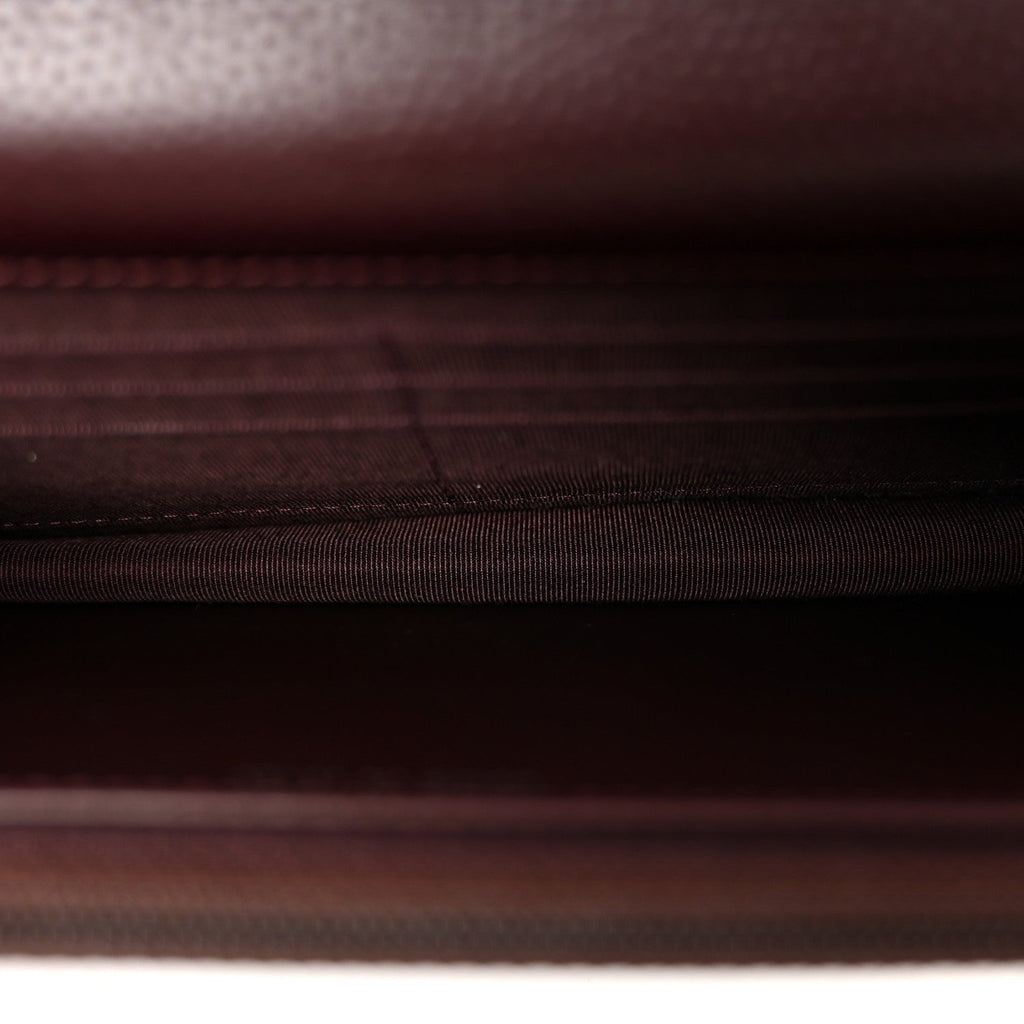 Caviar Quilted Wallet on Chain WOC Burgundy
