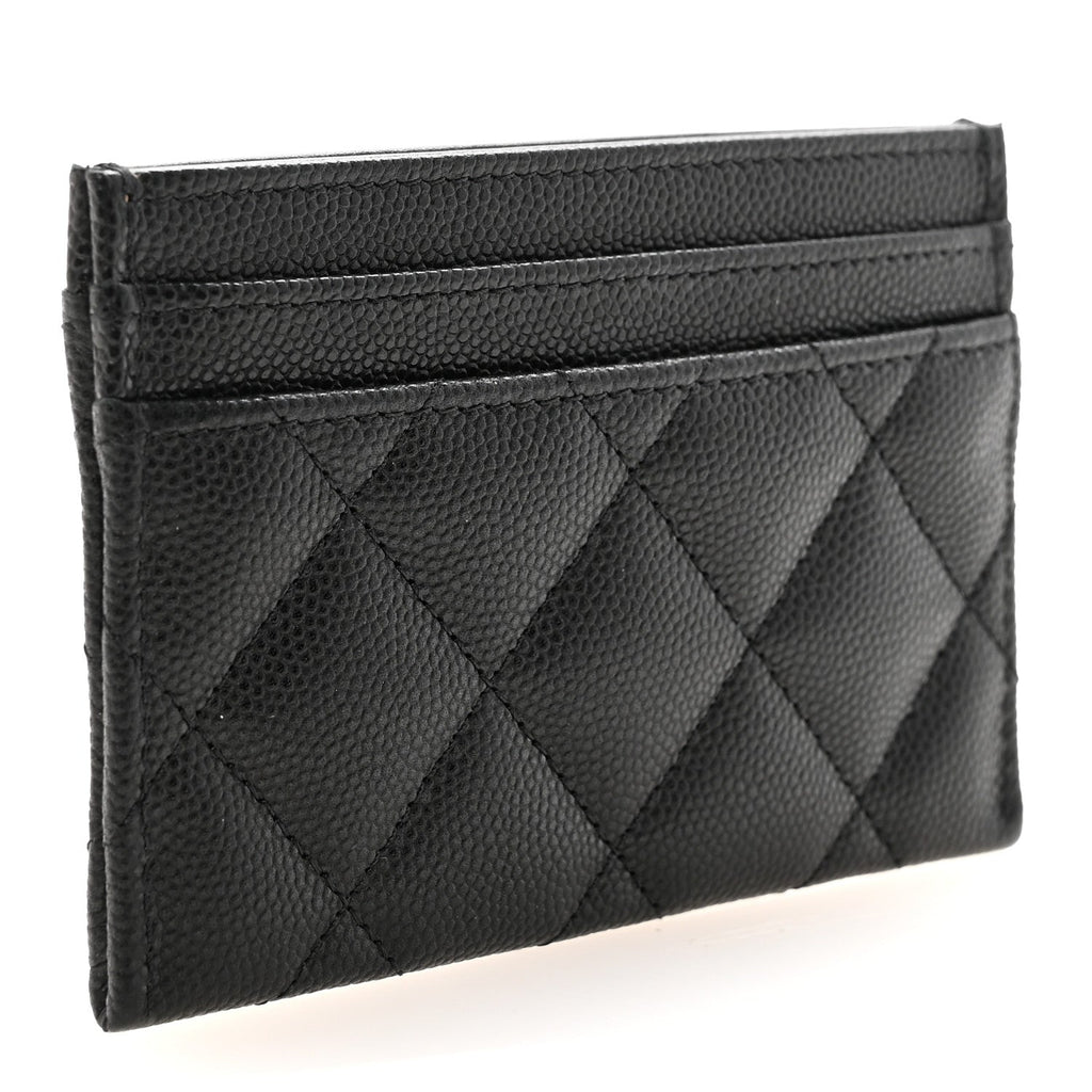 Caviar Quilted Crystal  Holder Black