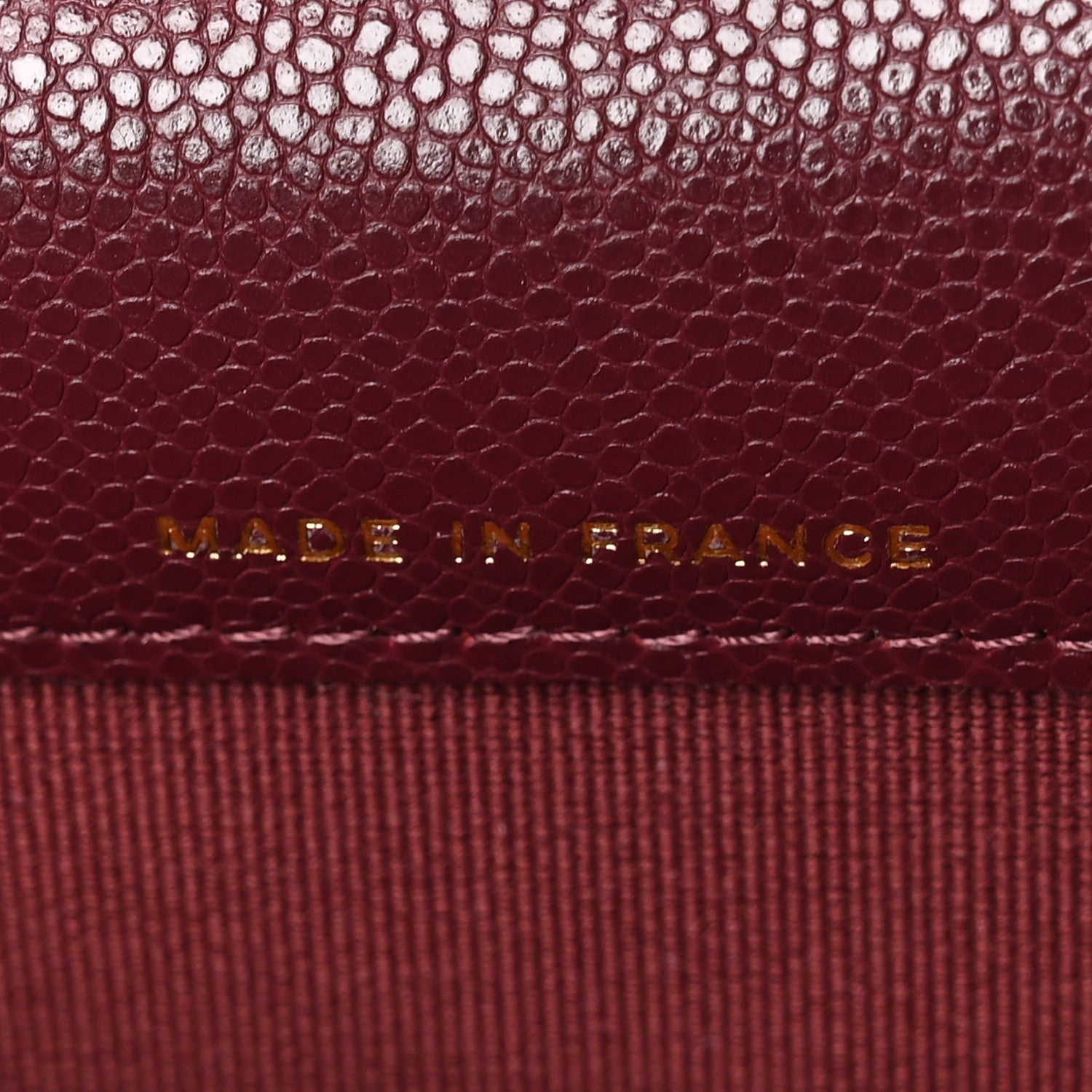 Caviar Flat Chevron Quilted Flap  Holder Burgundy