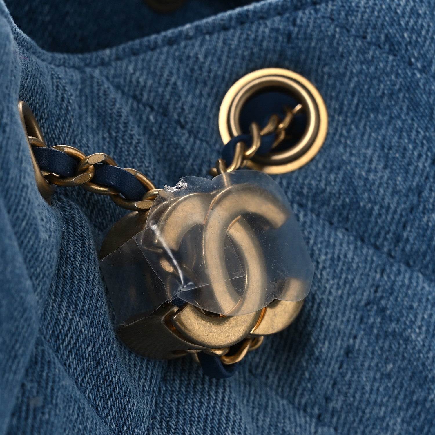 Washed Denim Quilted Small Chanel 25 Handbag Blue