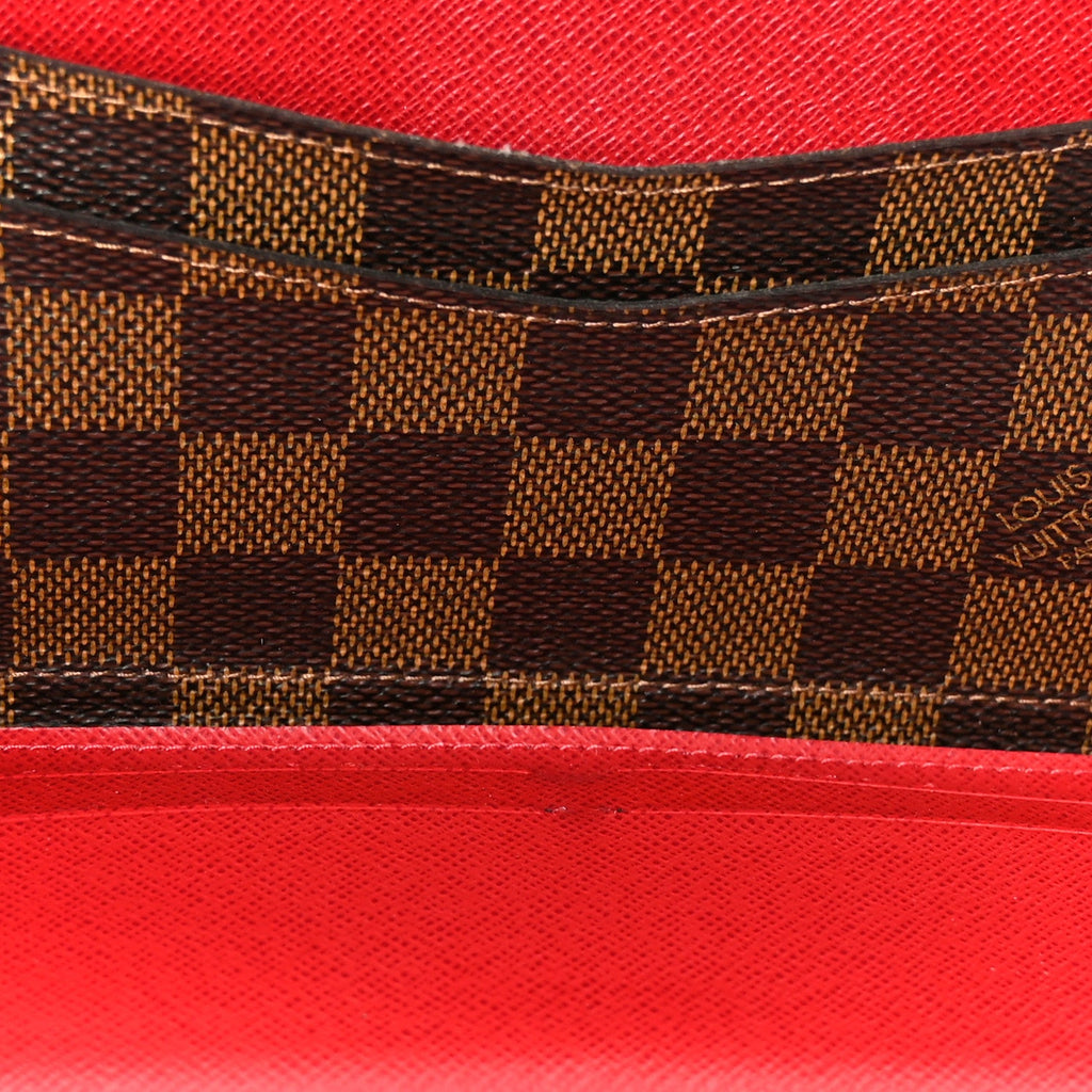 Damier Ebene Josephine Wallet Red