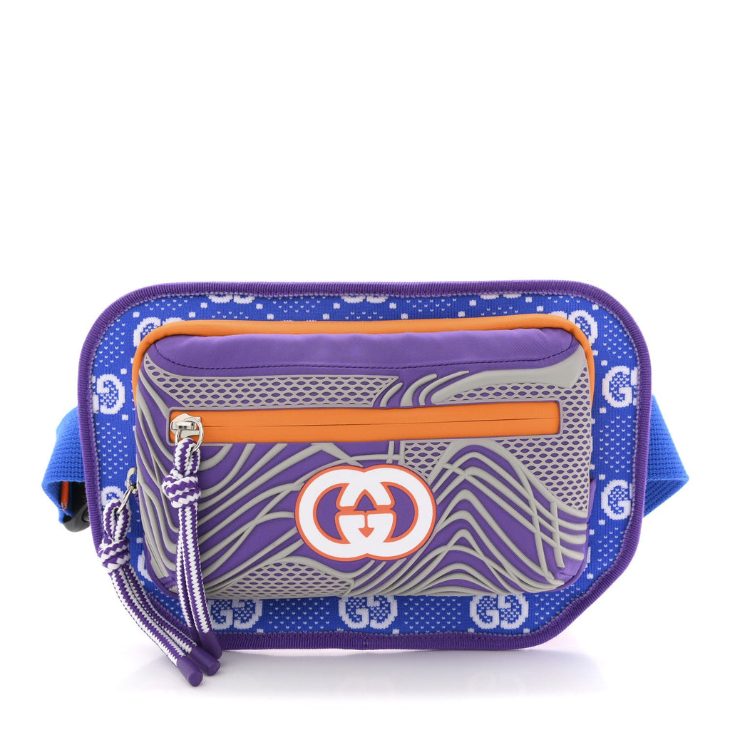 Jersey GG Monogram All Over Sporty Belt Bag Grey White Multicolor