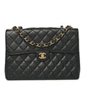 Caviar Jumbo Single Flap Black