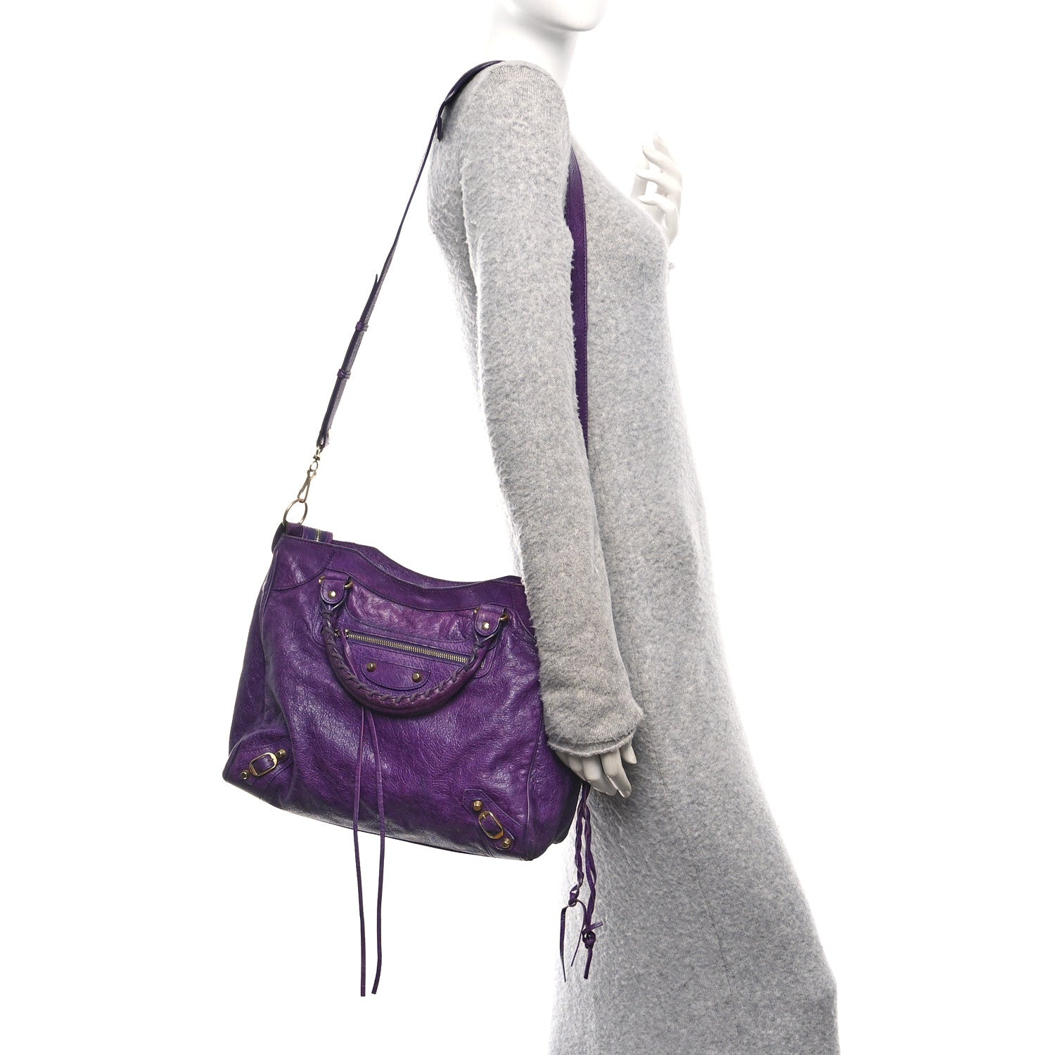 Agneau Classic Gold Hardware Velo Dark Violet