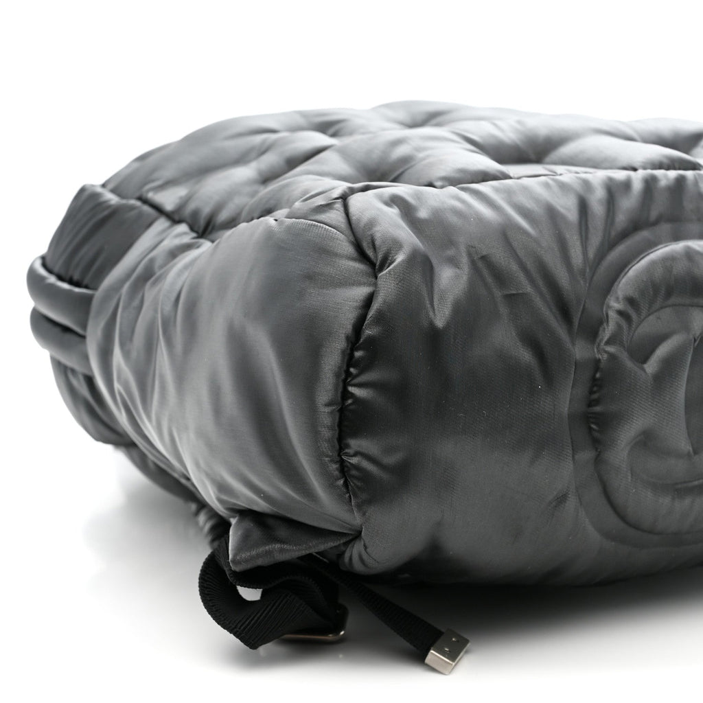 Nylon Embossed Small Doudoune Backpack Grey