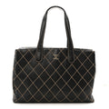 Calfskin Wild Stitch Large Tote Black