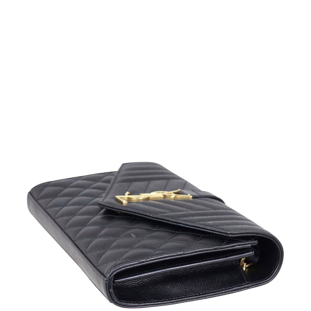 Saint Laurent Monogram Mix Matelasse Envelope Wallet on Chain