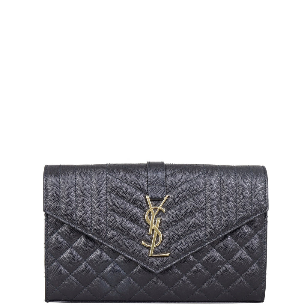 Saint Laurent Monogram Mix Matelasse Envelope Wallet on Chain