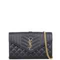 Saint Laurent Monogram Mix Matelasse Envelope Wallet on Chain