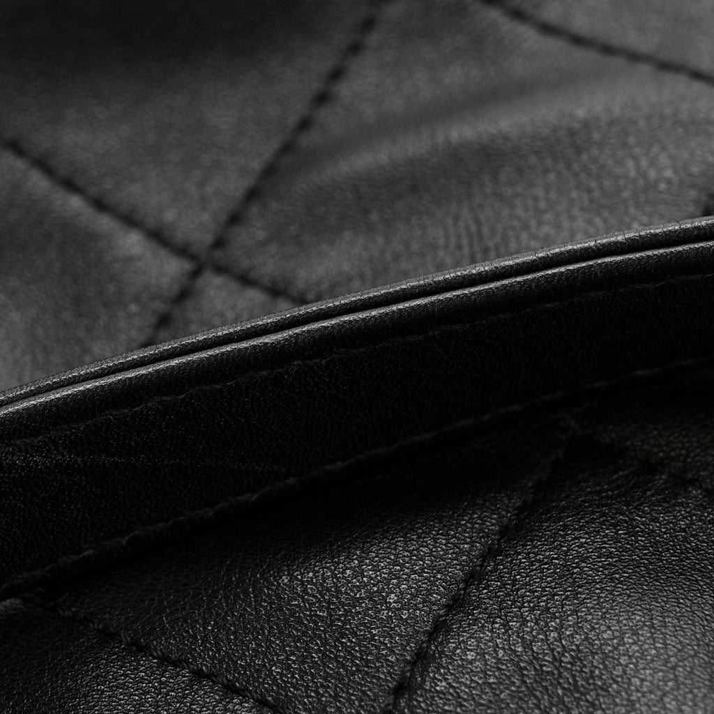 Calfskin Quilted Large Coco Pleats Tote Black
