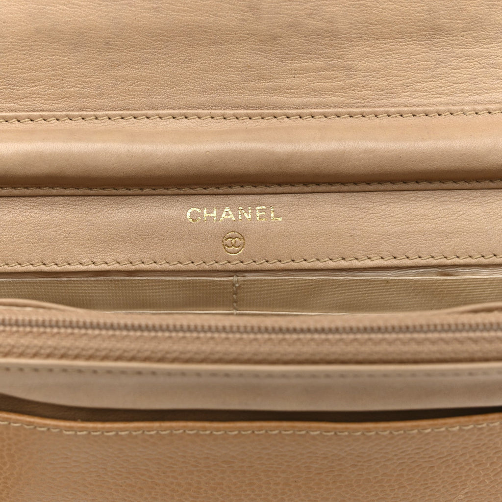 Caviar Timeless CC Wallet on Chain WOC Beige