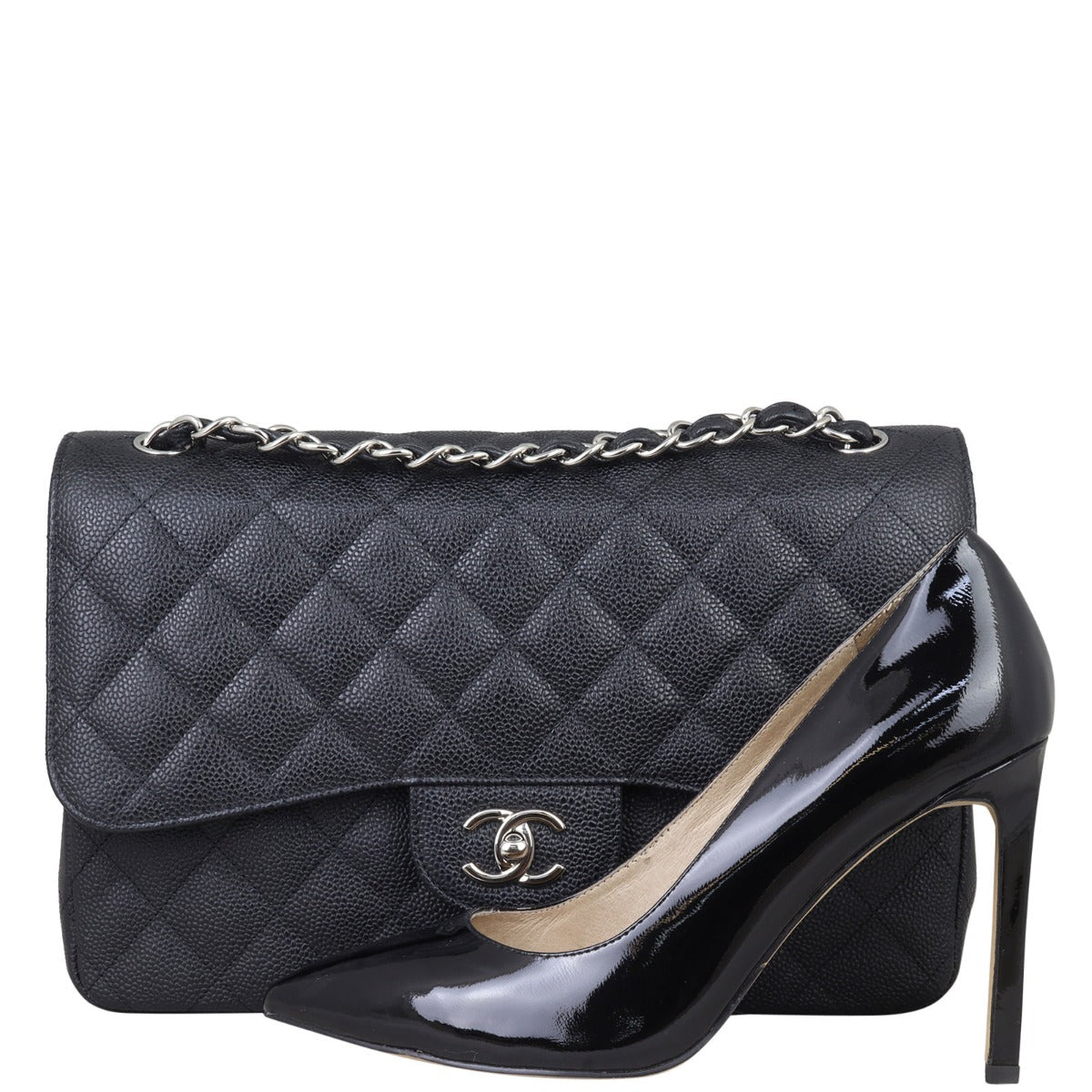 Chanel Classic Double Flap Jumbo | Black Caviar SHW