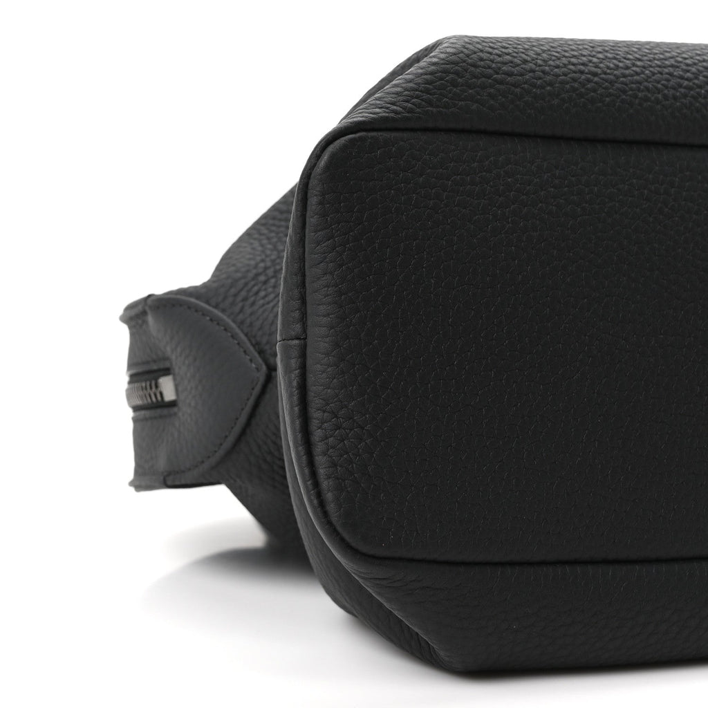 Matte Grained Calfskin Agnes Bag Black