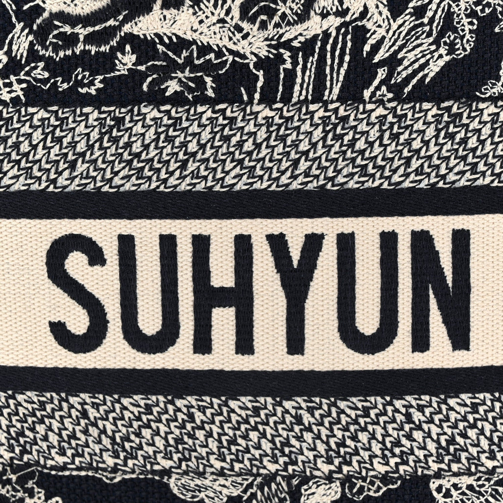 Canvas Embroidered Medium Dioriviera Toile De Jouy Book Tote Blue