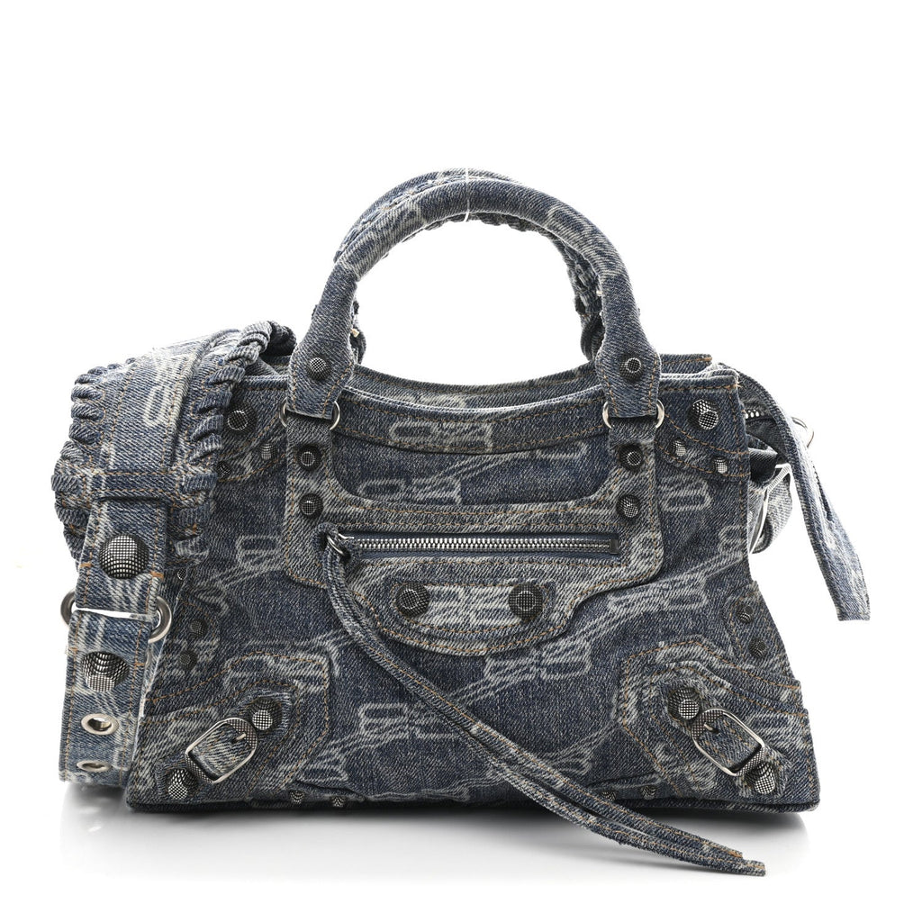 Denim BB Monogram Neo Cagole Handbag XS Blue