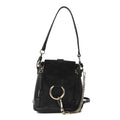 Suede Calfskin Mini Faye Backpack Black