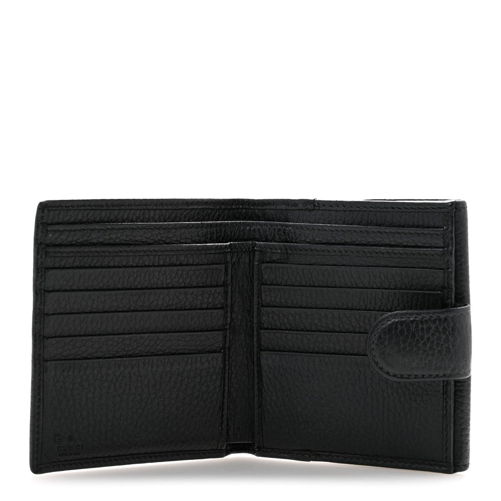 Dollar Calfskin Interlocking G French Wallet Black