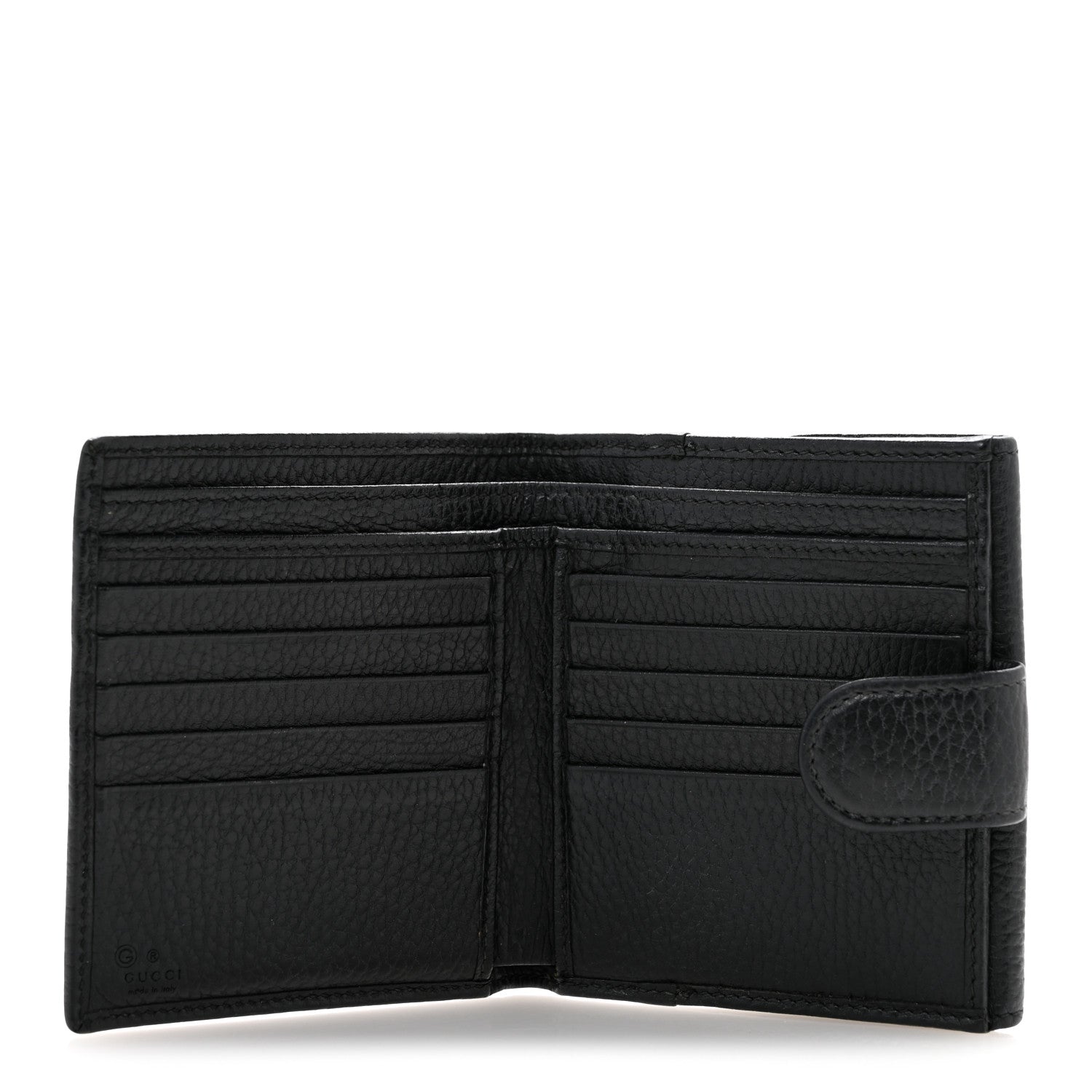 Dollar Calfskin Interlocking G French Wallet Black