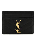 Grain De Poudre Matelasse Chevron Monogram Credit  Case Black
