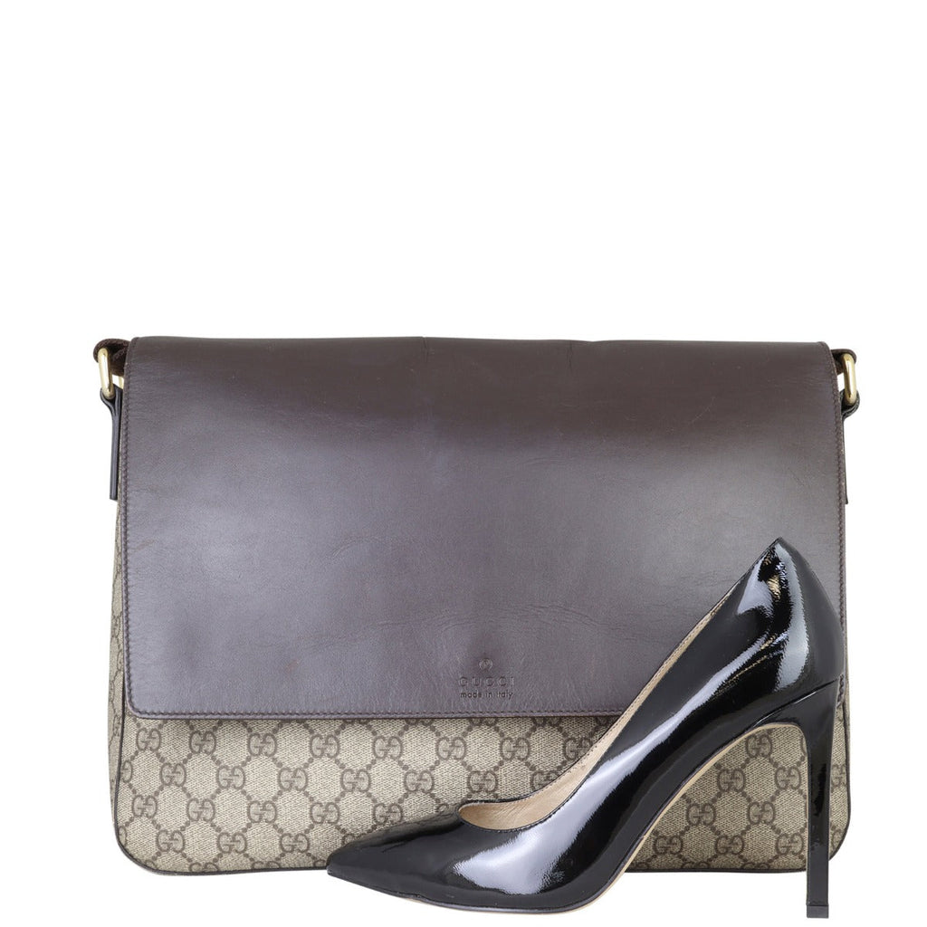 Gucci GG Supreme Leather Flap Messenger