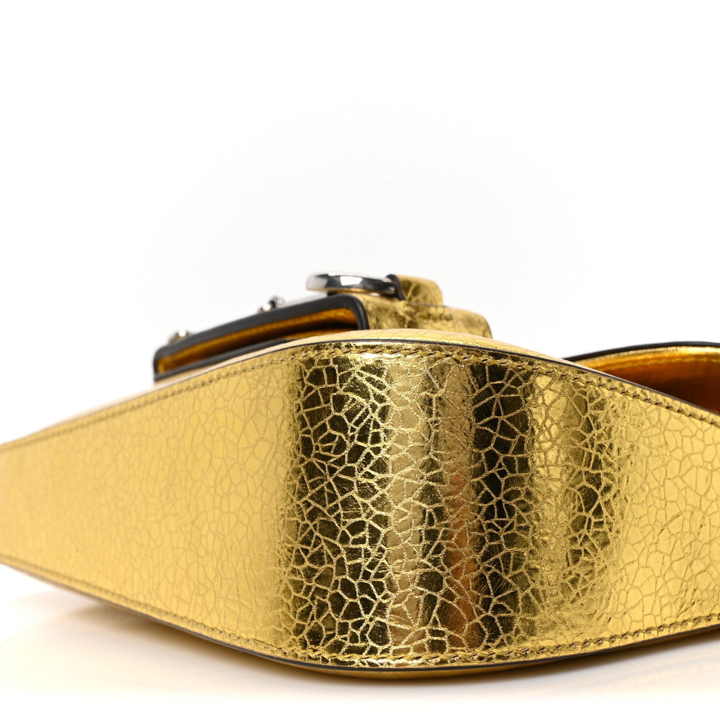 Metallic Demetra Mini Horsebit 1955 Asymmetric Shoulder Bag Gold