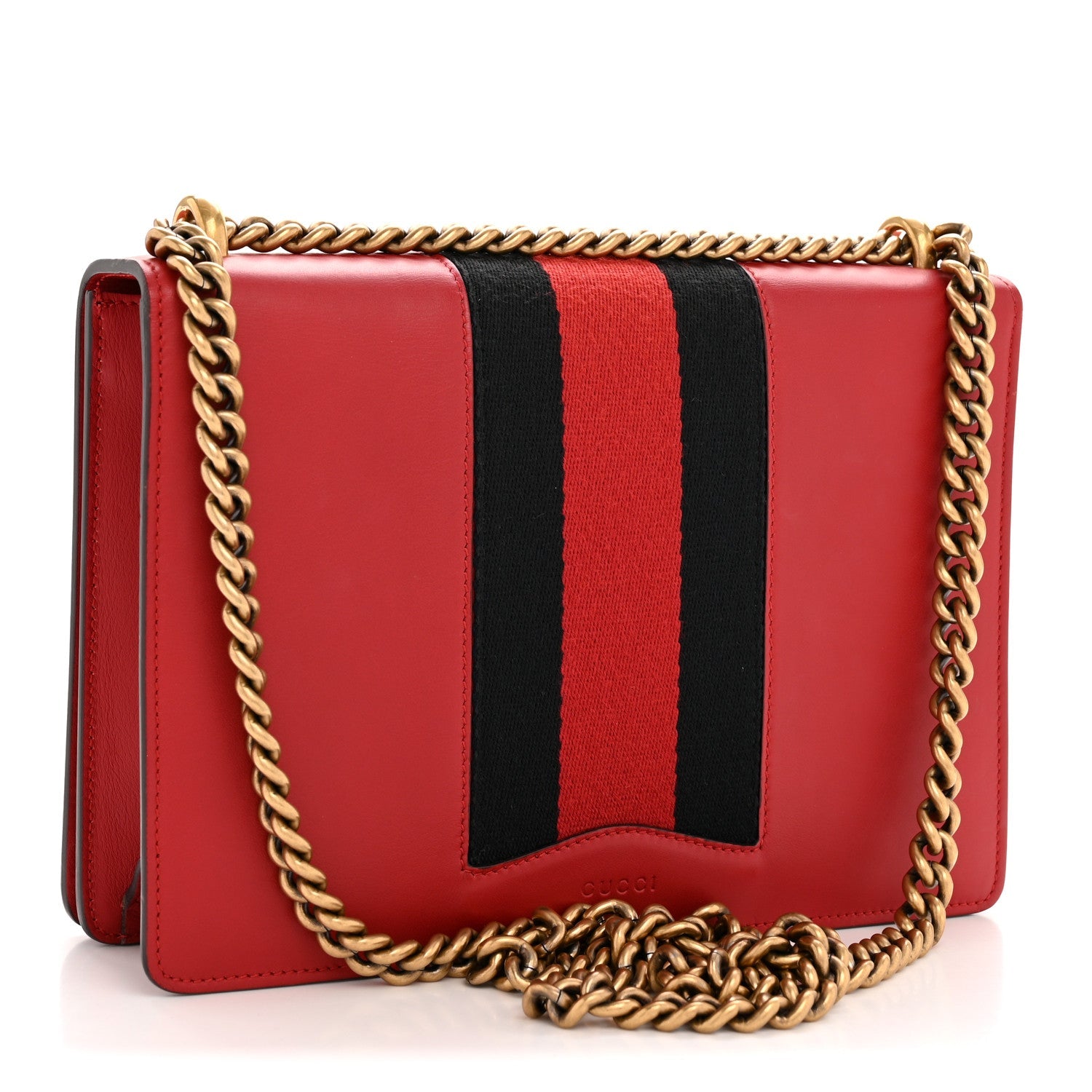Calfskin Web Medium Peony Chain Shoulder Bag Red
