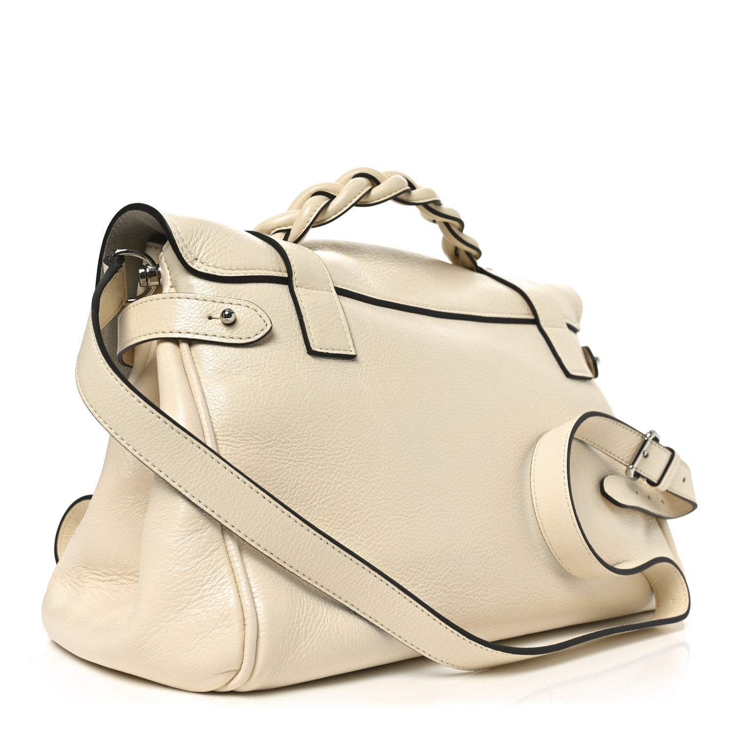 High Shine Calfskin Medium Alexa Eggshell