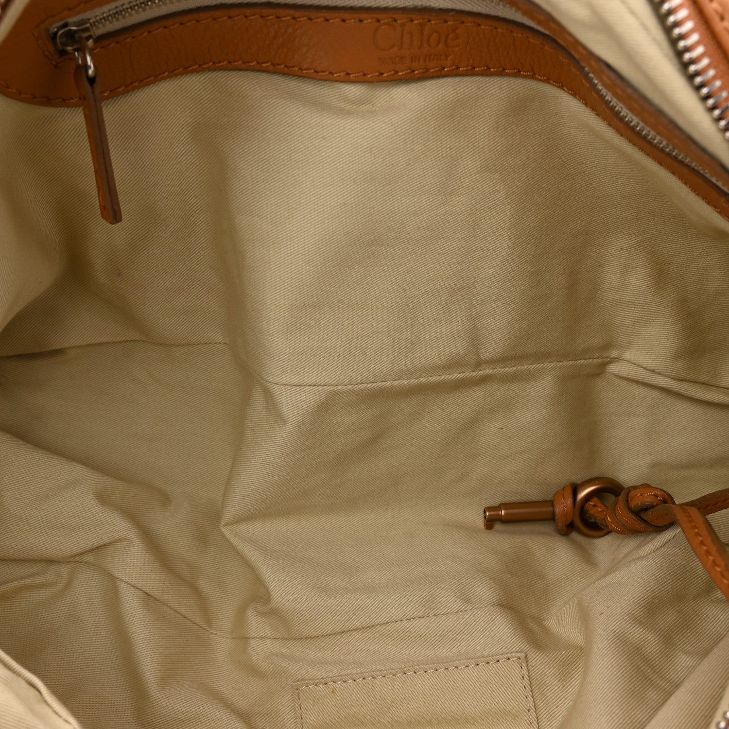 Calfskin Large Paddington Satchel Beige