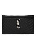 Grain De Poudre Chevron Monogram Bill Pouch Black