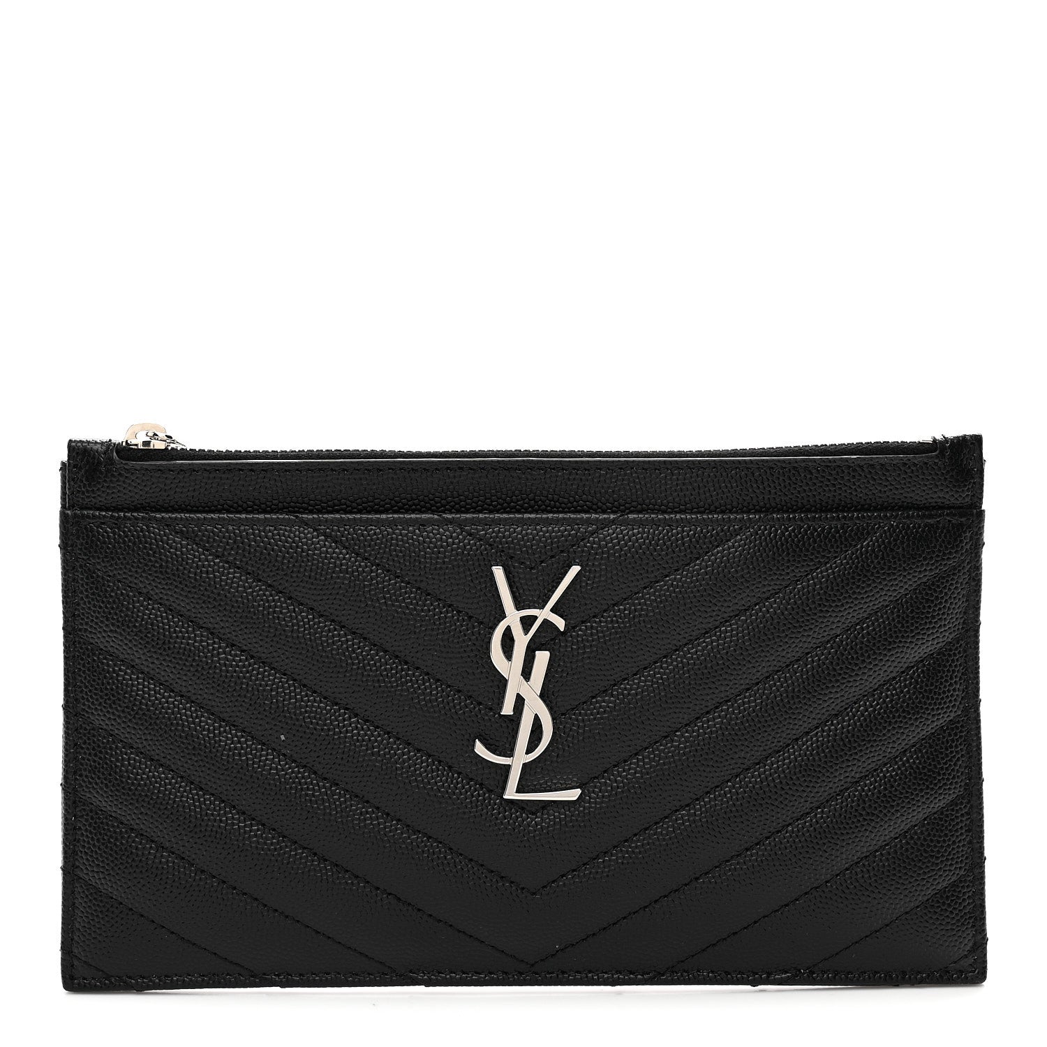 Grain De Poudre Chevron Monogram Bill Pouch Black