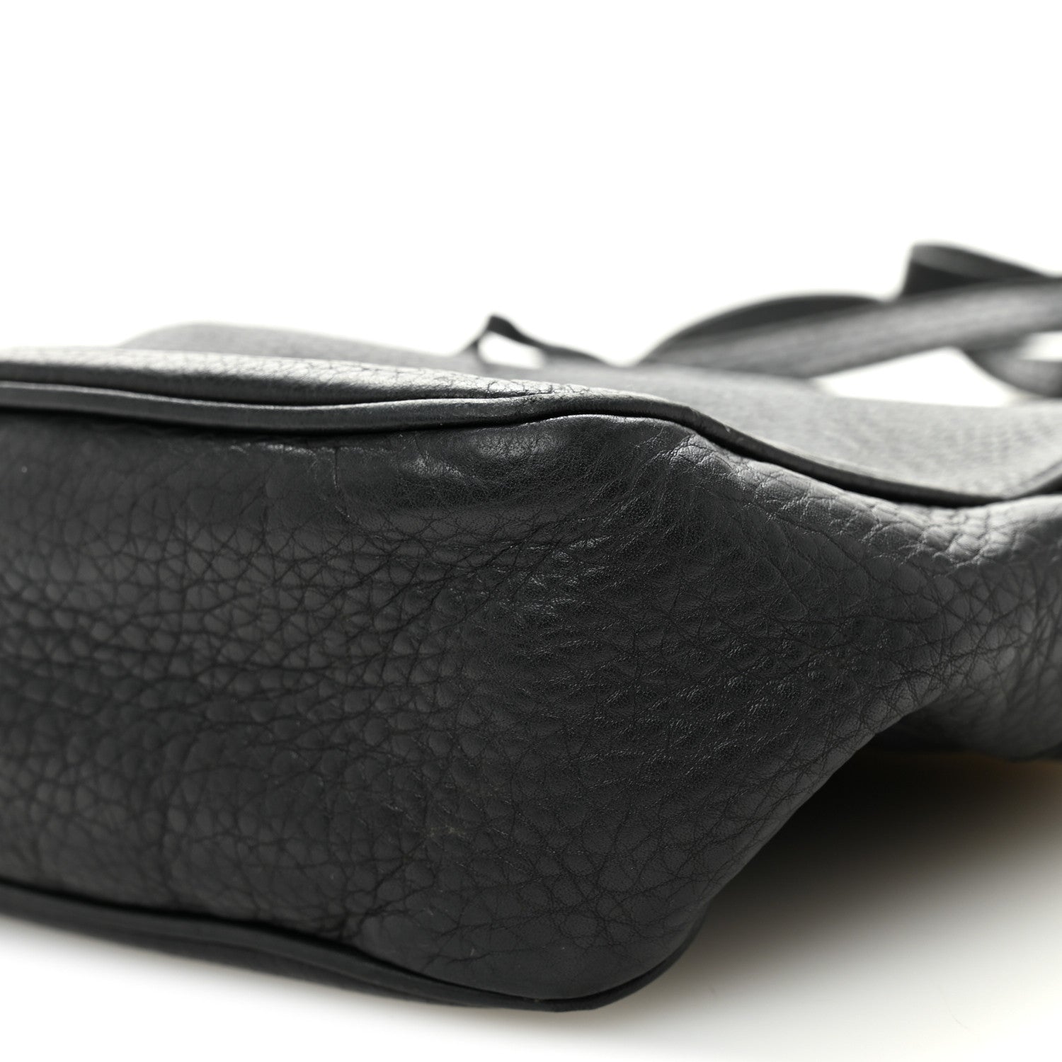 Pebbled Calfskin Small Soho Disco Bag Black