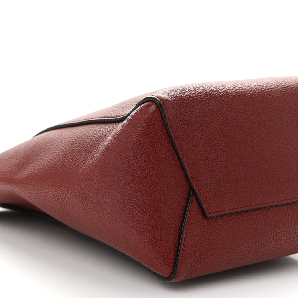 Soft Grained Calfskin Sangle Bucket Bag Light Burgundy