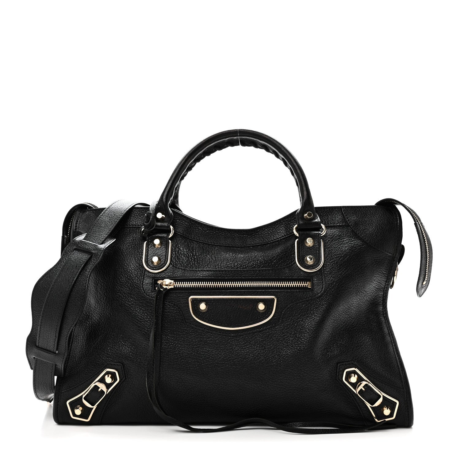 Chevre Gold Metallic Edge Hardware City Black