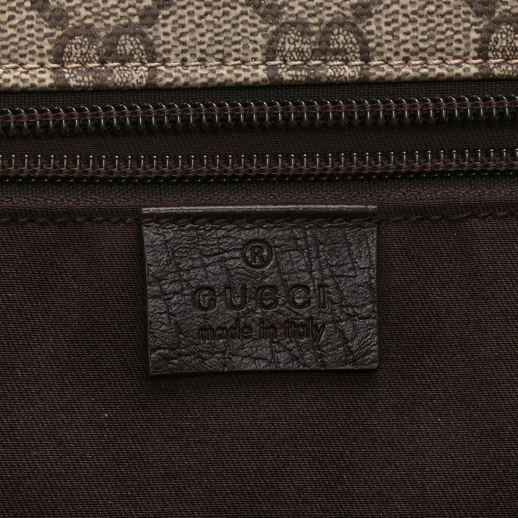 GG Plus Monogram Web Large Flap Messenger Bag Beige Dark Brown