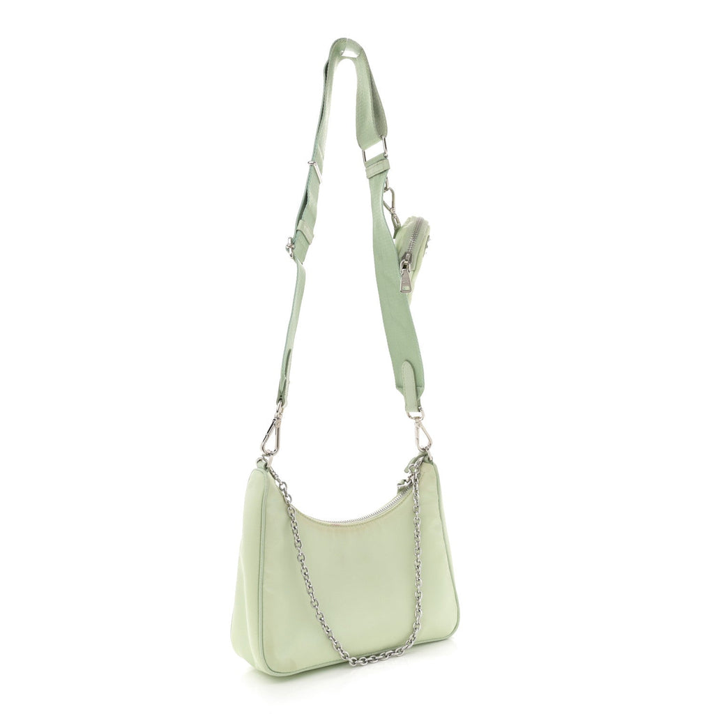 Re-Nylon Saffiano Re-Edition 2005 Shoulder Bag Acqua