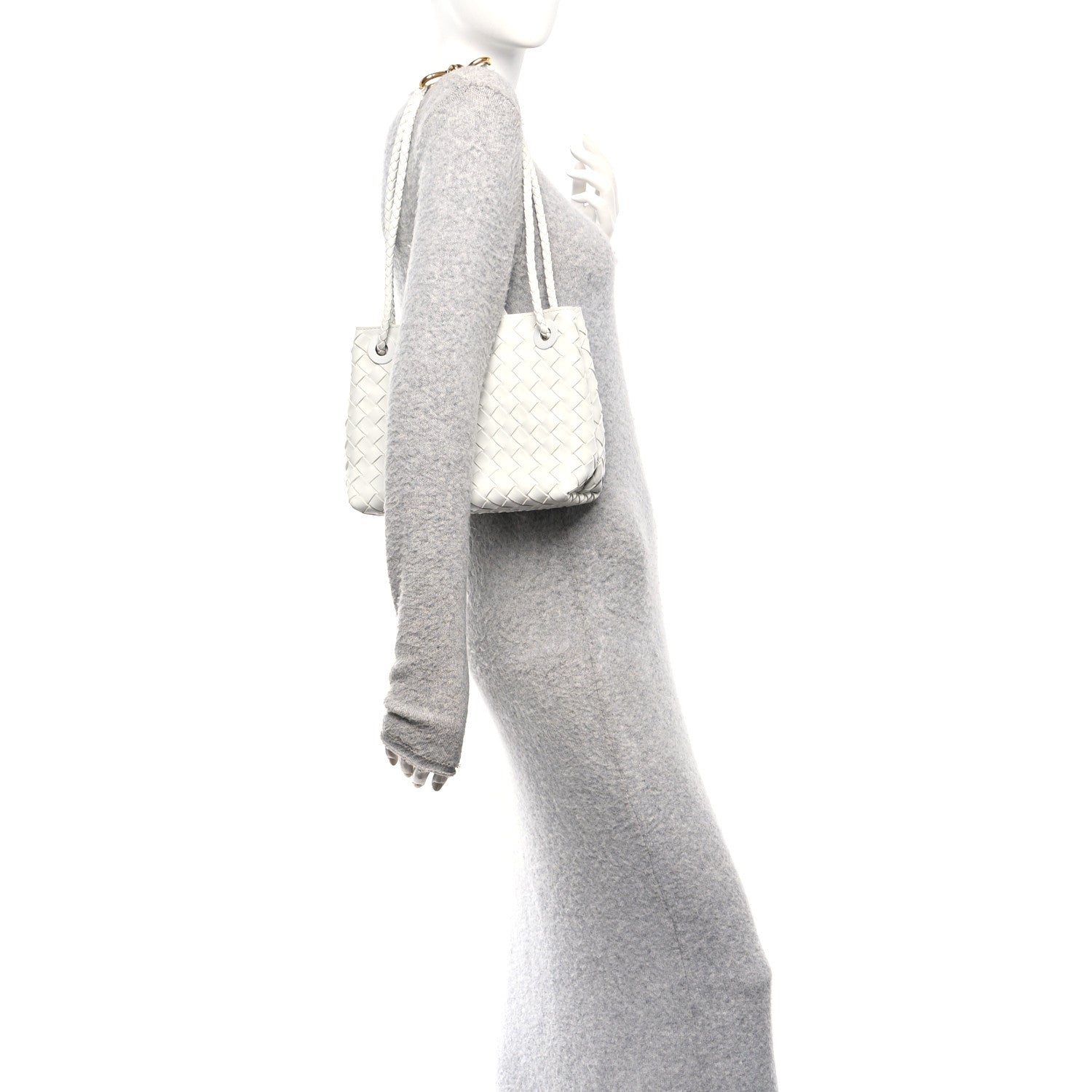 Nappa Intrecciato Small Andiamo Shoulder Bag Hoarfrost