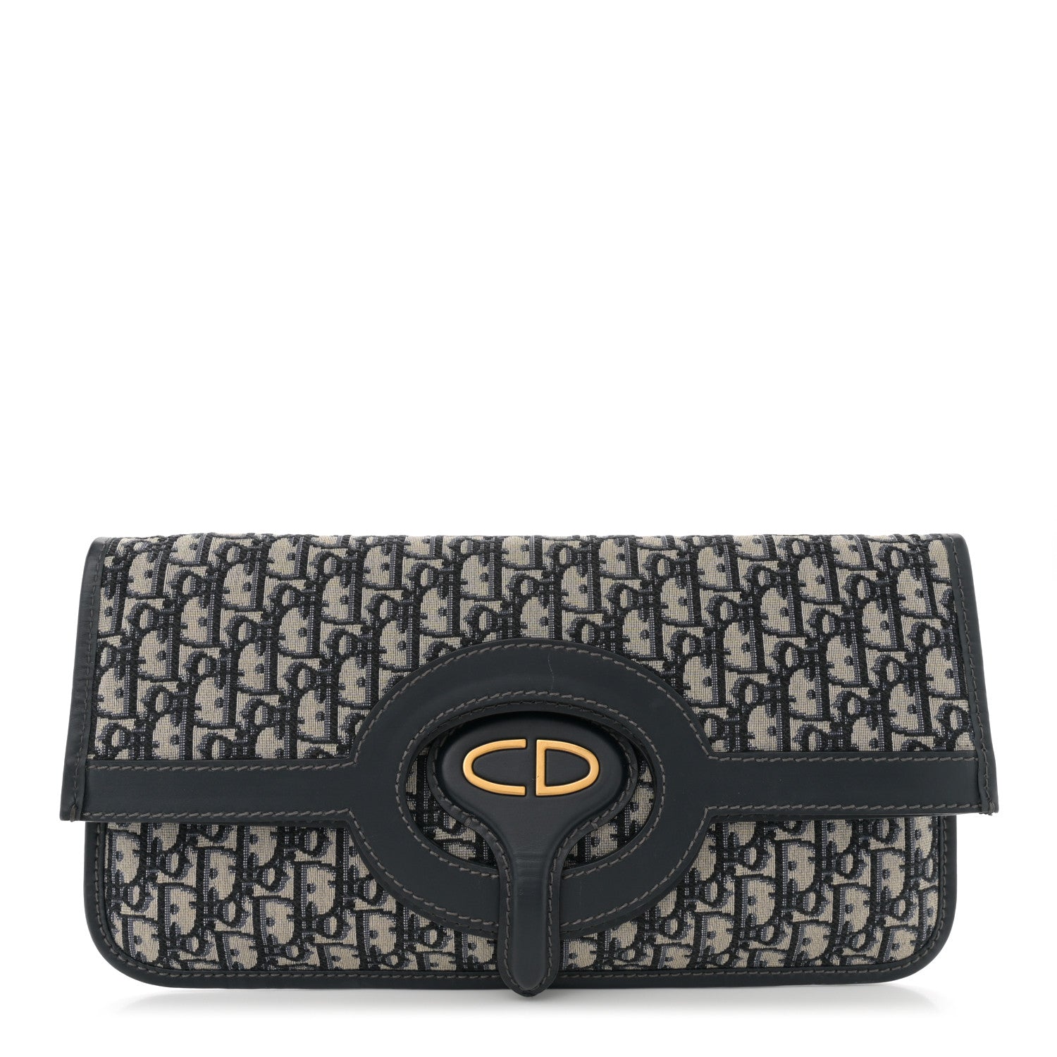Oblique Fold Over Clutch Blue