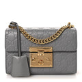 Guccissima Small Padlock Shoulder Bag Grey